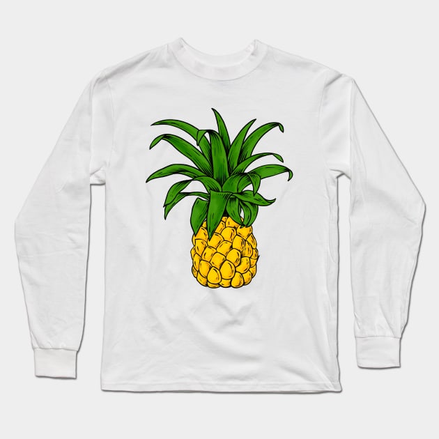 Pineapple Long Sleeve T-Shirt by Mako Design 